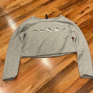 Cropped pullover sweater